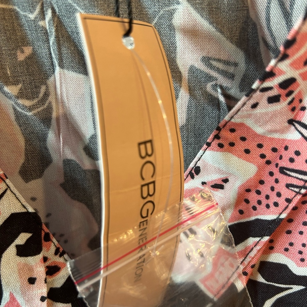 BCBG NWT Pink and Black Cat Print Romper - Picture 2 of 6